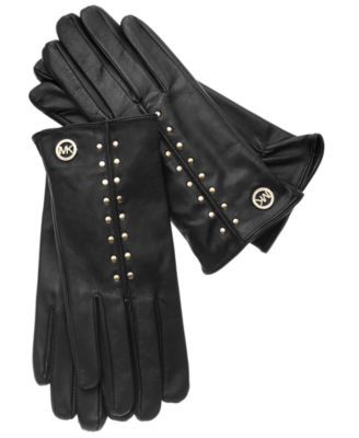 Leather Astor Studded Gloves with Touch Tips