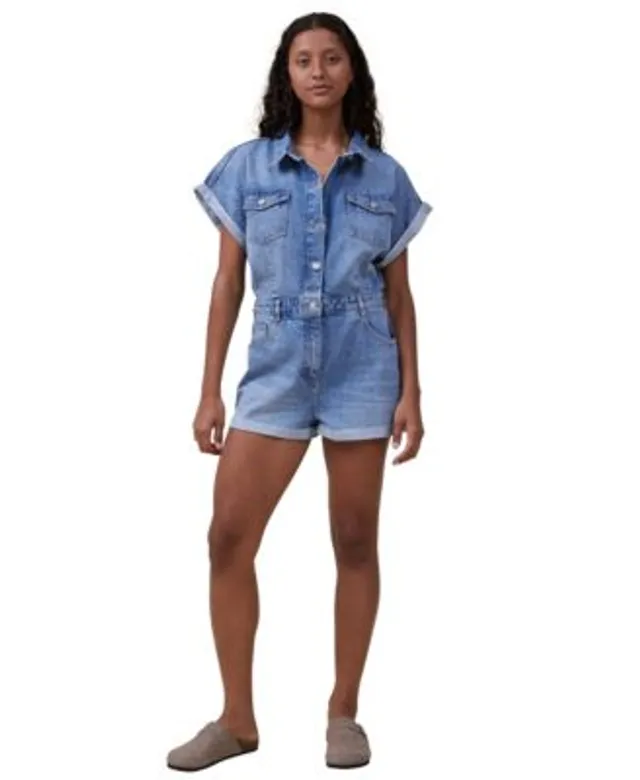 BLANKNYC Short Sleeved Denim Romper