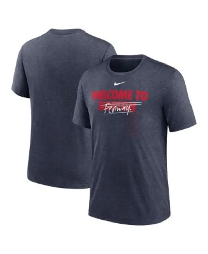 Men's Heathered Navy/Heathered Gray Boston Red Sox Big & Tall Two-Stripe  Raglan Tri-Blend T-Shirt