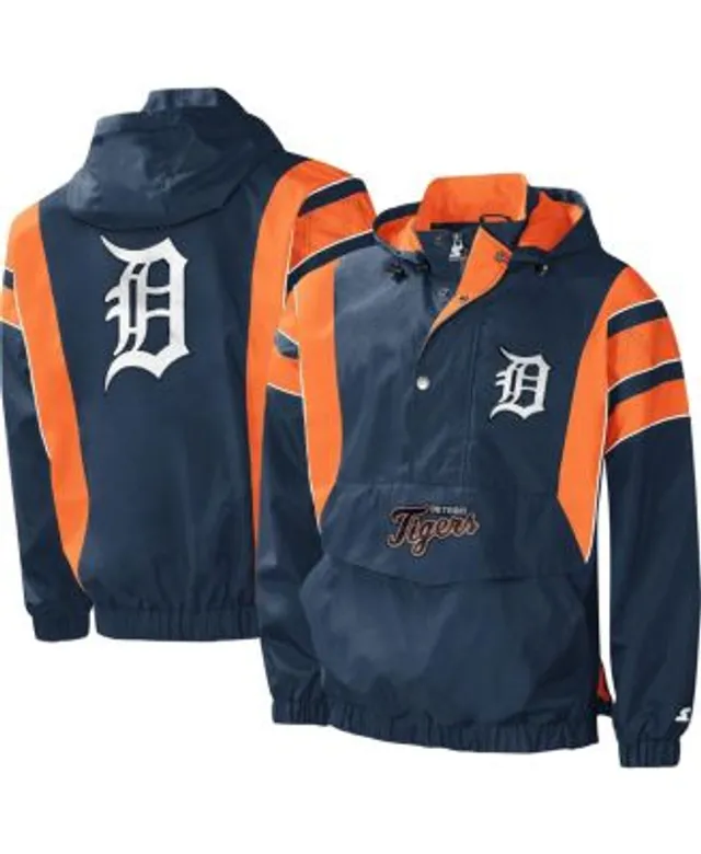 Starter Men's Navy Detroit Tigers Impact Hoodie Half-Zip Jacket