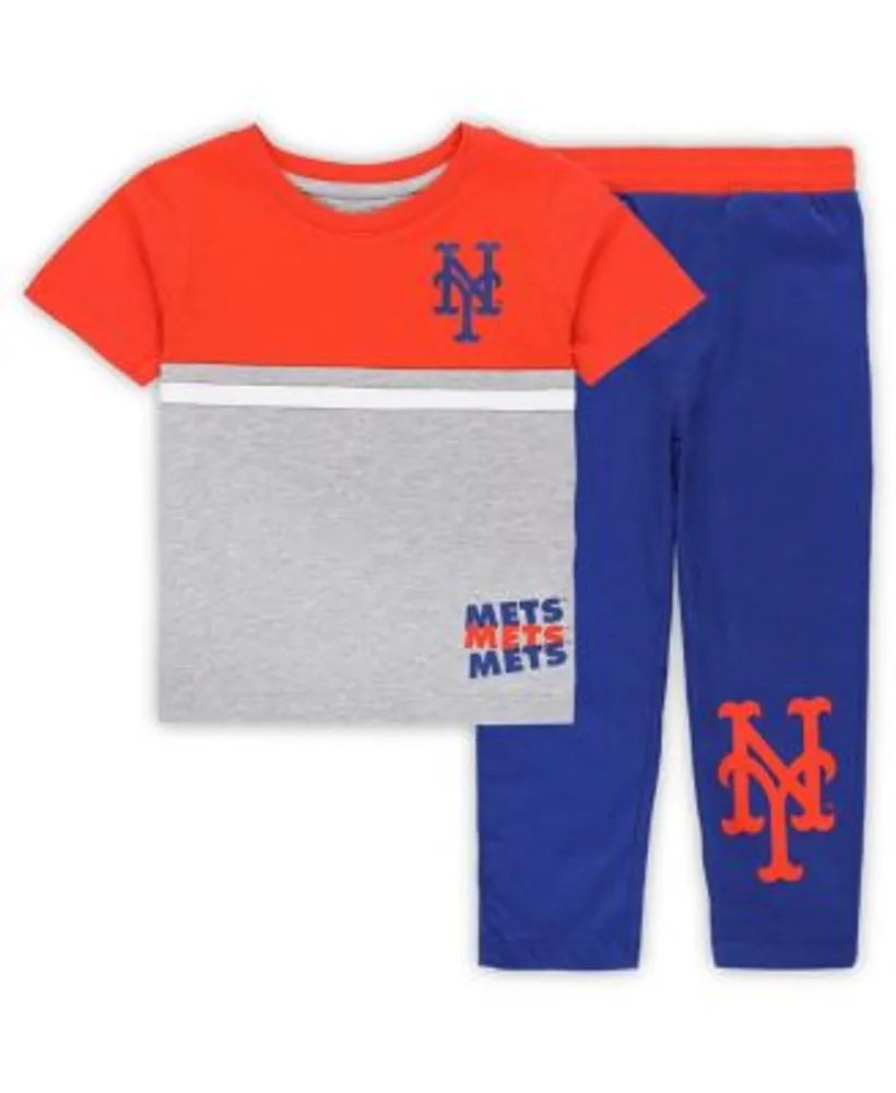 Outerstuff Toddler Boys and Girls Royal, Orange New York Mets Batters Box T- shirt Pants Set