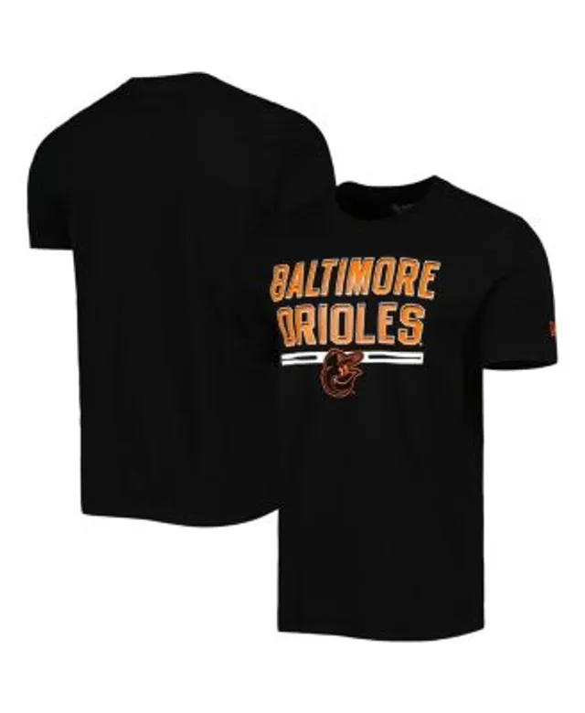 Majestic Mens Orange Graphic T Shirt Baltimore Orioles with Flag Design  Size L