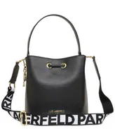 KARL LAGERFELD PARIS Adele Monogram Crossbody Bucket Bag - Macy's