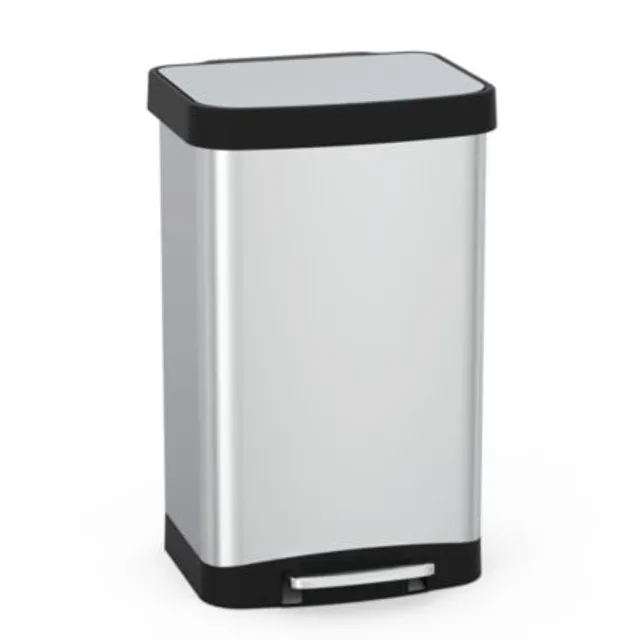 10 Liter Rectangular Bathroom Slim Stainless Steel Trash Can-Mega Casa