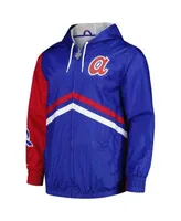 Men's Atlanta Braves Mitchell & Ness Red/Royal Fleece Full-Zip Hoodie