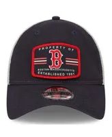 Men's '47 Navy/White Boston Red Sox Burgess Trucker Snapback Hat