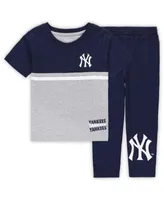 Outerstuff Toddler Boys and Girls Navy, Red Cleveland Guardians Batters Box  T-shirt Pants Set