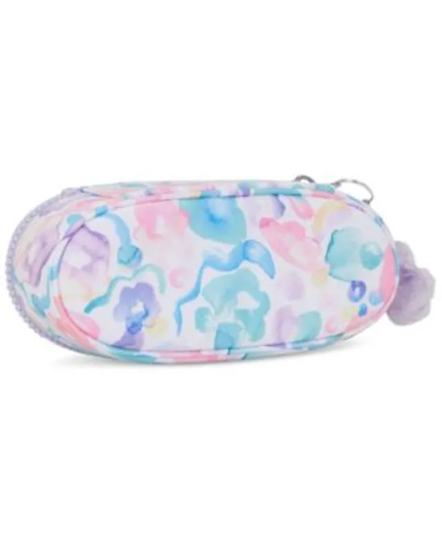 Kipling Freedom Pencil Case Cosmetic Bag Aqua Flowers