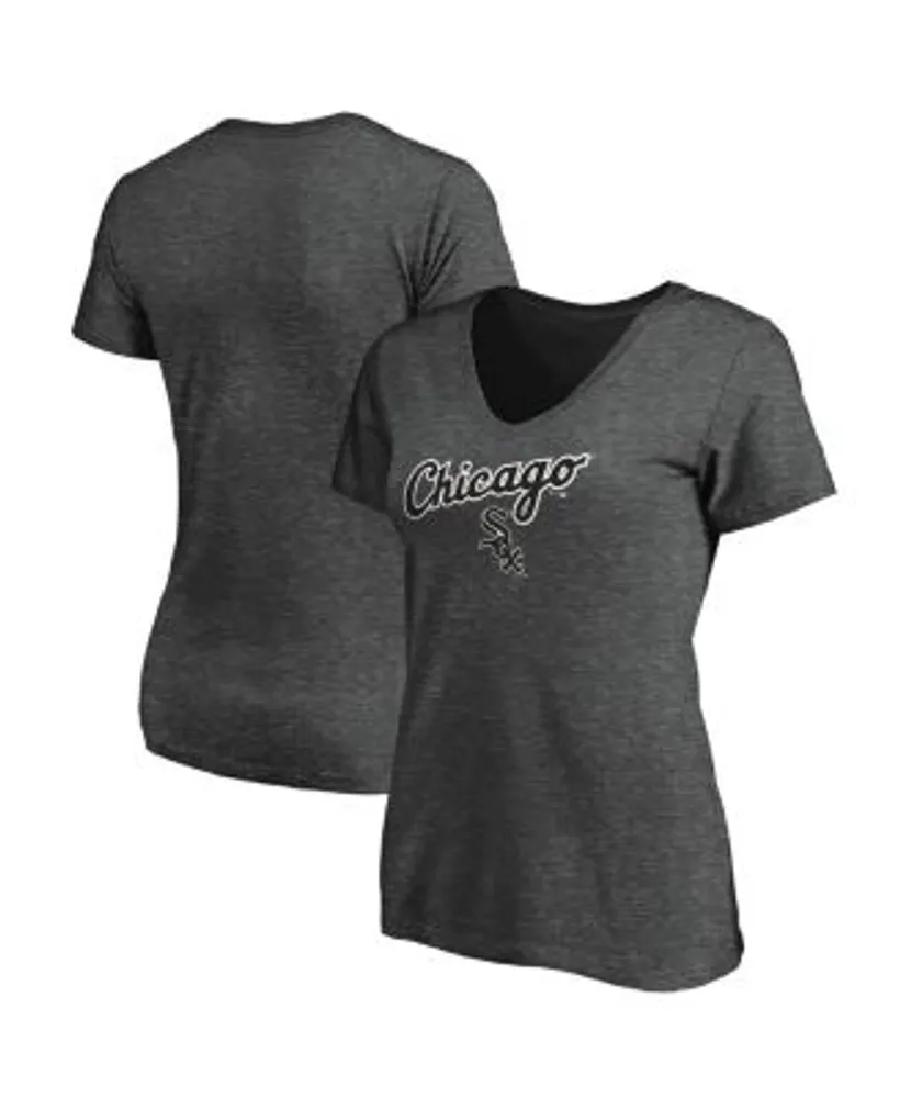 womens chicago cubs black graphic v neck tee shirt top M