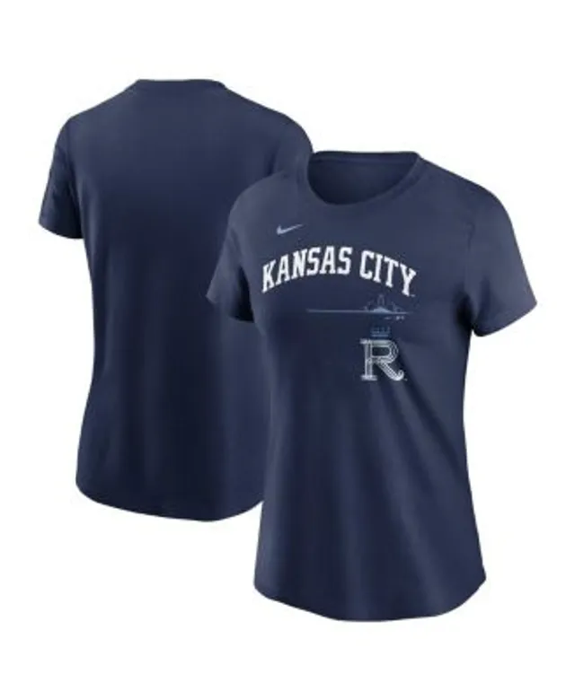 Kansas City Royals Shirt Womens Blue Nike Dri Fit V Neck Short