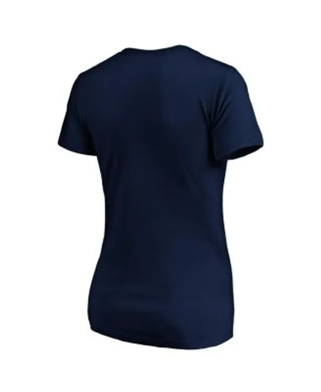 Washington Nationals Women's Plus Size Notch Neck T-Shirt - White/Navy