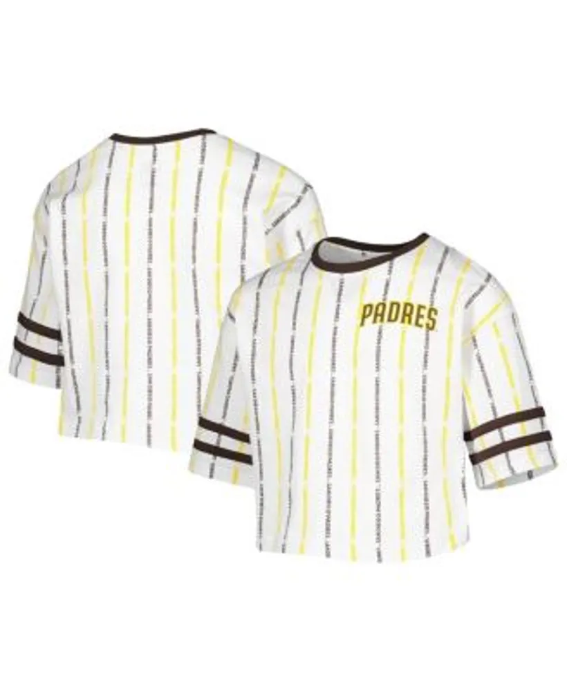 Outerstuff Girls Youth White New York Yankees Ball Striped T-Shirt Size: Medium