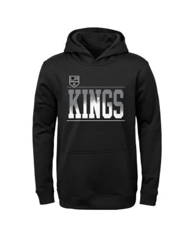 Los Angeles Kings Youth Play-By-Play Performance Pullover Hoodie - Black