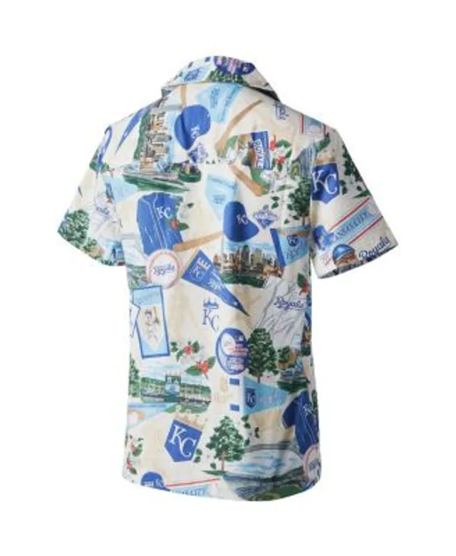 Women's Reyn Spooner White Chicago Cubs scenic Camp Button-Up Shirt