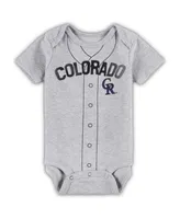 Detroit Tigers Newborn & Infant Little Slugger Two-Pack Bodysuit Set -  White/Heather Gray