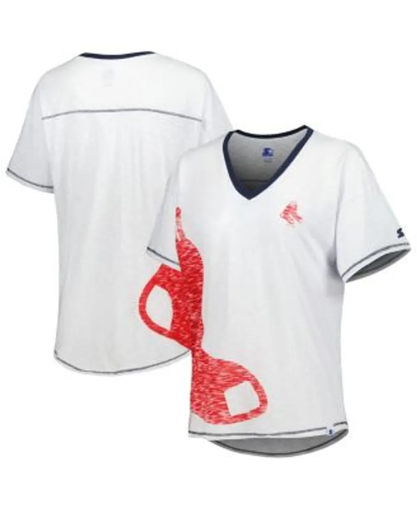 Starter Women's White Boston Red Sox Perfect Game V-Neck T-shirt