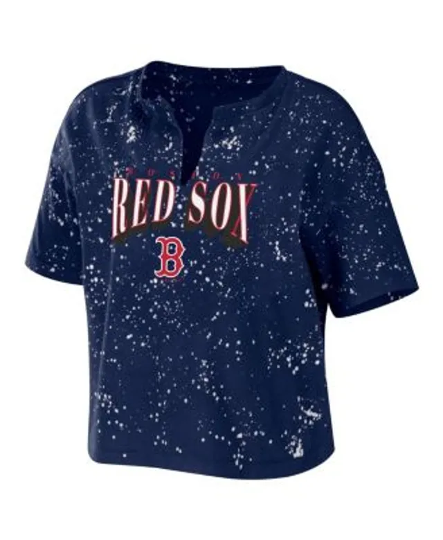 Boston Red Sox Women's Plus Size Notch Neck T-Shirt - White/Navy