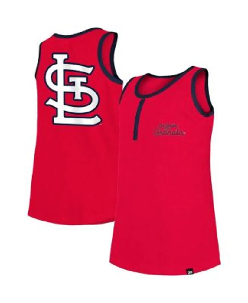 Girls Youth St. Louis Cardinals New Era White/Red Pinstripe Tank Top