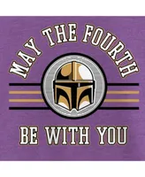 Girl's Star Wars The Mandalorian The Child Looking Cute T-Shirt - Purple  Berry - Large