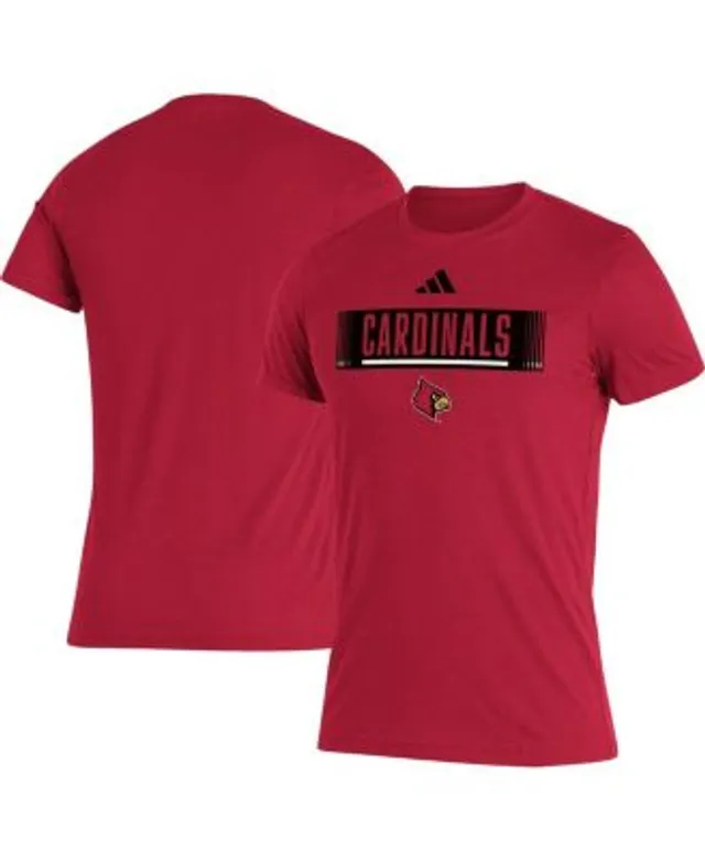 ADIDAS UNIVERSITY LOUISVILLE CARDINALS FOOTBALL V NECK T SHIRT WOMENS RED  MEDIUM