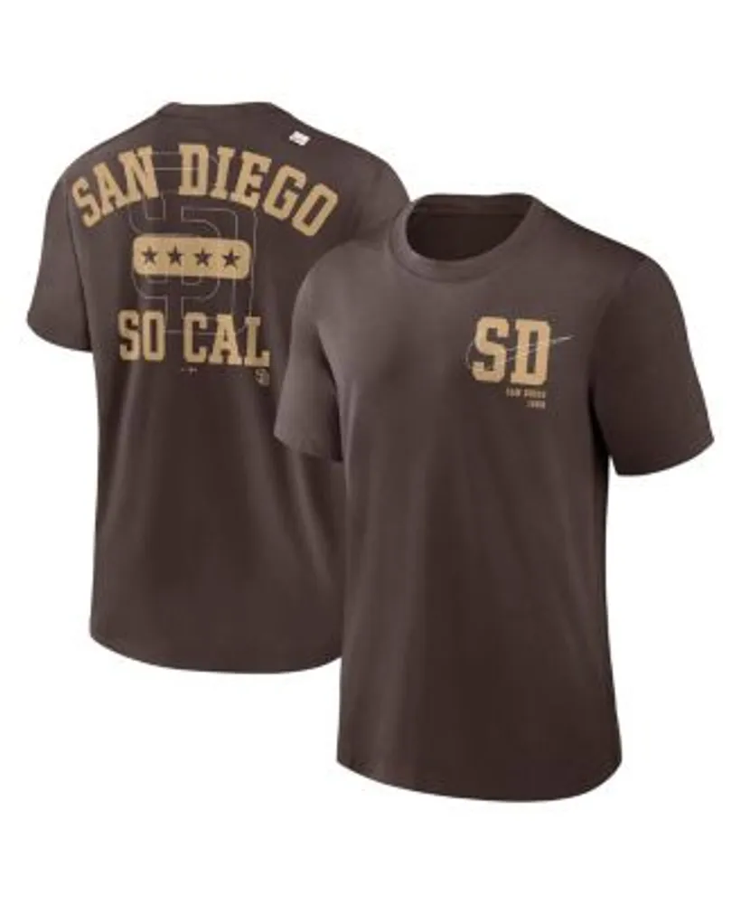 Nike Men's San Diego Padres Logo Velocity T-Shirt - Brown - L Each