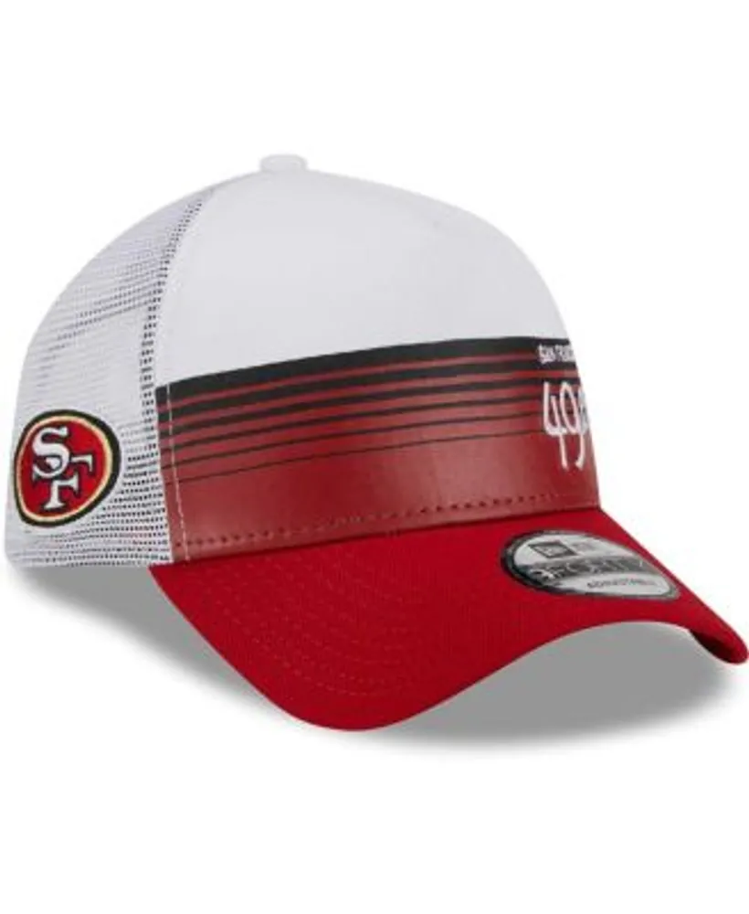 New Era Men's Black, Scarlet San Francisco 49Ers Pinstripe 9Fifty Snapback  Hat