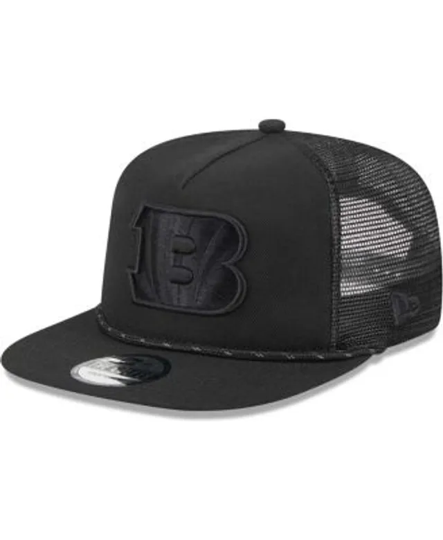 New Era Men's Black Cincinnati Bengals Quad II 9FIFTY Trucker Snapback Hat