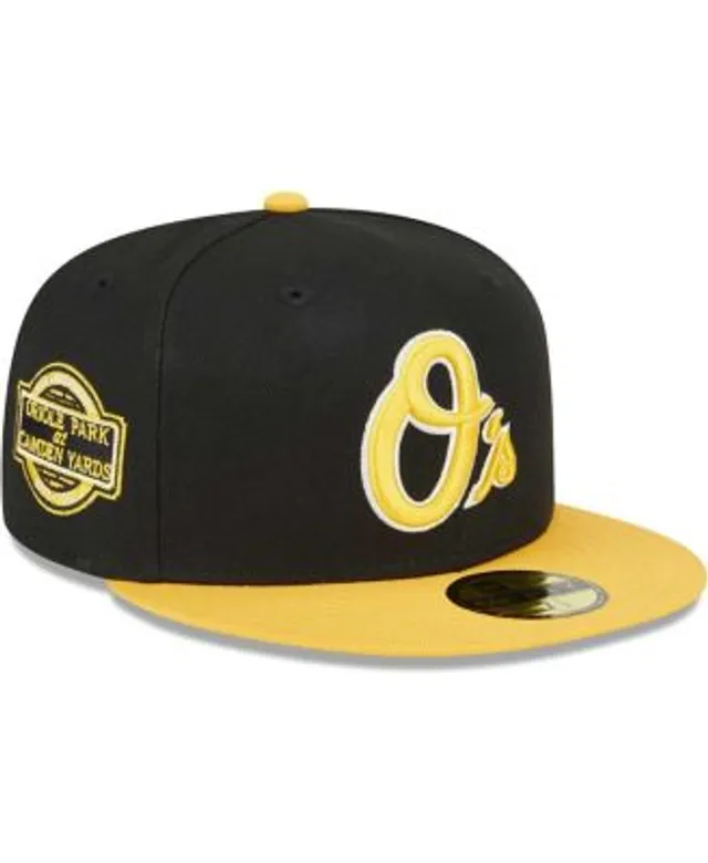 New Era Men's Black, Gold Florida Marlins 59FIFTY Fitted Hat