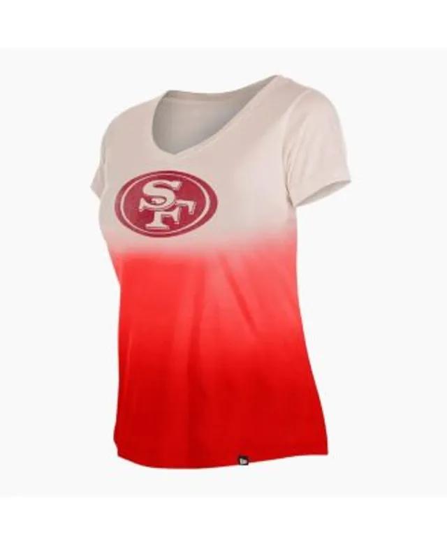 Women's Fanatics Branded Scarlet San Francisco 49ers Spirit Jersey Lace-Up  V-Neck Long Sleeve T