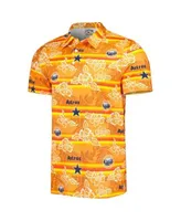 Reyn Spooner Men's Orange Houston Astros Cooperstown Collection Puamana  Print Polo Shirt