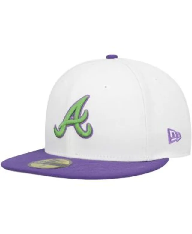 Atlanta Braves New Era Chrome Rogue 59FIFTY Fitted Hat - White/Pink