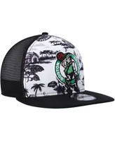 New Era Men's White, Black Chicago Bulls Tonal Palm Trees Trucker 9FIFTY  Snapback Hat