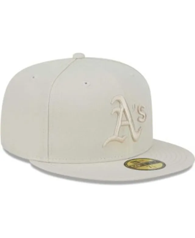 Men's New Era Khaki Oakland Athletics Stone Dim Undervisor 59FIFTY Fitted  Hat 