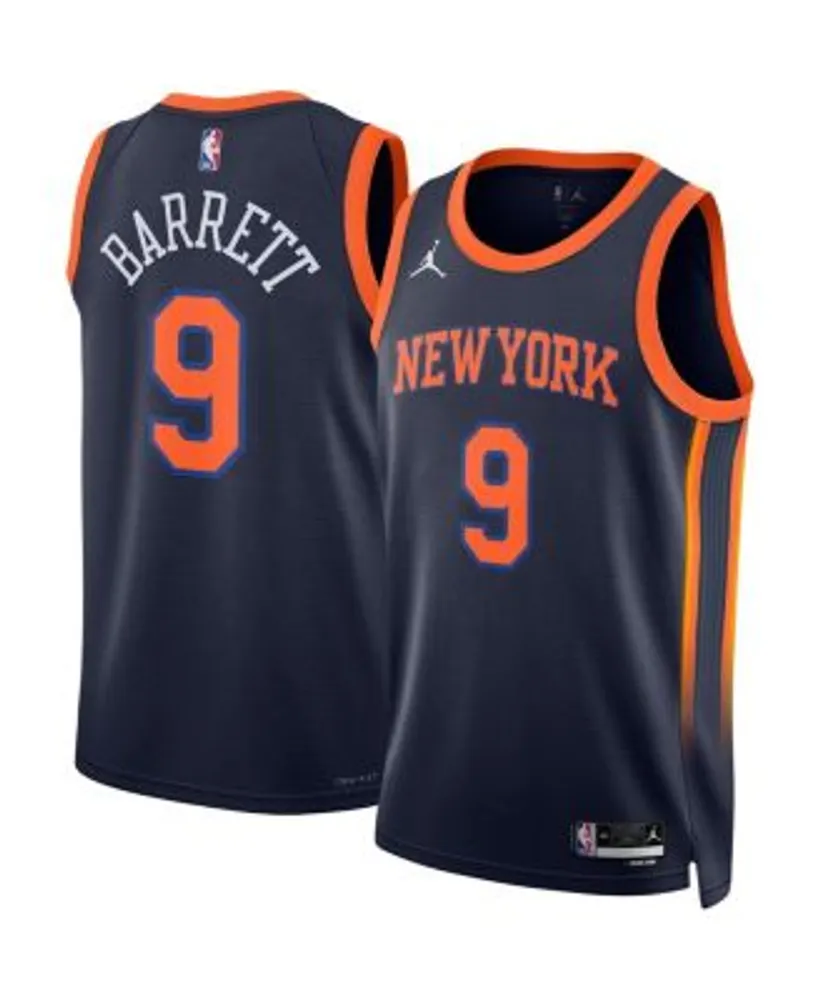 Jordan Men's Brand RJ Barrett Navy New York Knicks 2022/23 Swingman Jersey  - Statement Edition