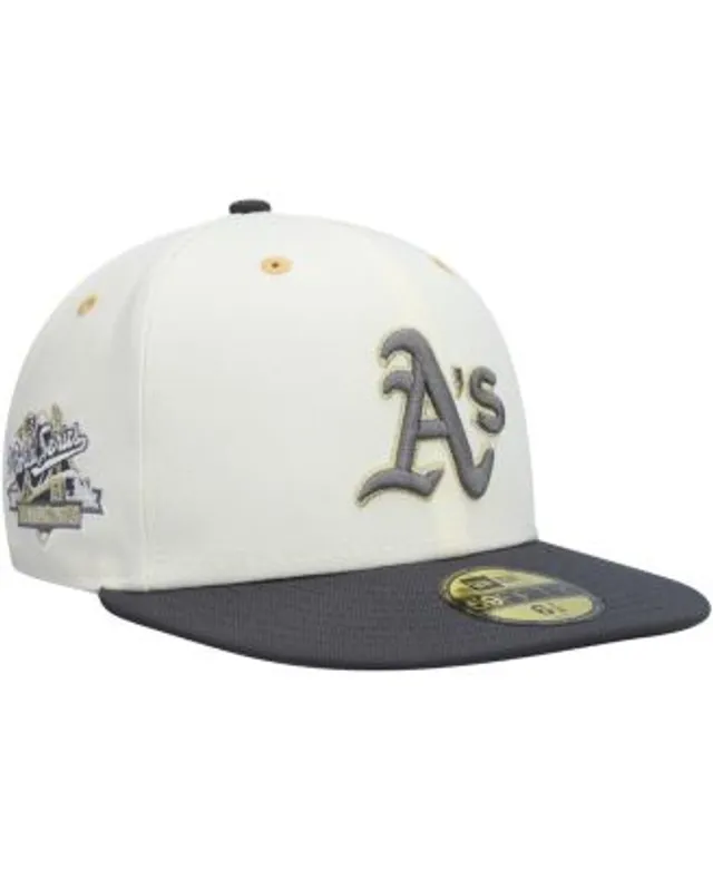 New Era Men's White, Brown Oakland Athletics 1973 World Series 59FIFTY Fitted  Hat