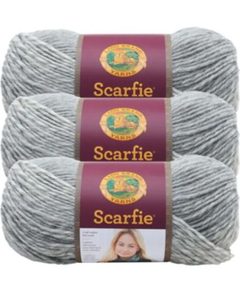 Lion Brand (3 Pack) Scarfie Yarn - Cream/Silver