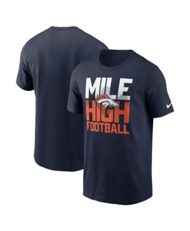 Men's Nike Heathered Charcoal/Navy Denver Broncos Tri-Blend Raglan Athletic  Long Sleeve Fashion T-Shirt