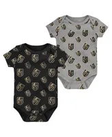 Lids Pittsburgh Pirates Newborn & Infant Little Fan Two-Pack Bodysuit Set -  Black/Heather Gray