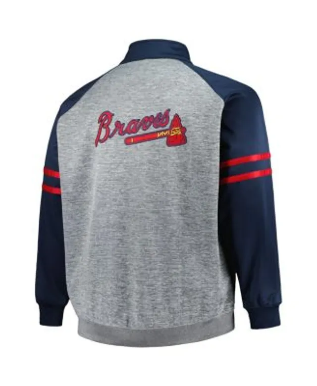 Men's Atlanta Braves johnnie-O Navy/Heather Gray Alsen Raglan Long Sleeve T- Shirt