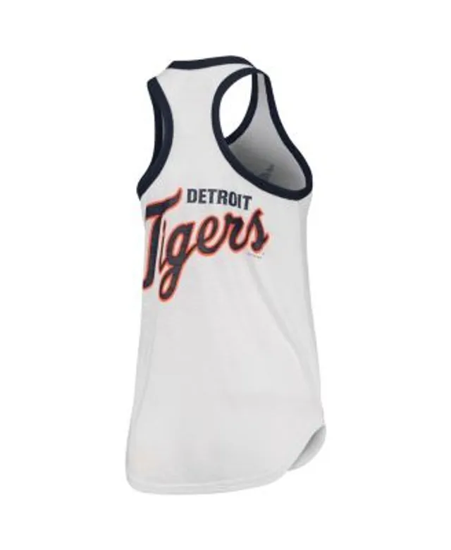 Women's New Era White Atlanta Braves Pinstripe Henley Racerback Tank Top