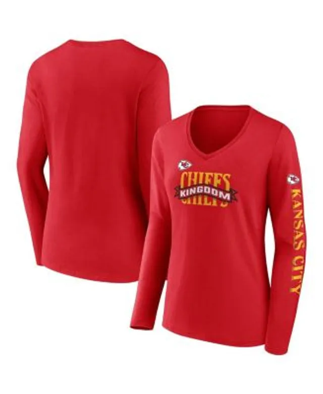 Women's Fanatics Branded Red Kansas City Chiefs Super Bowl LVII Champions Lace-Up Long Sleeve T-Shirt