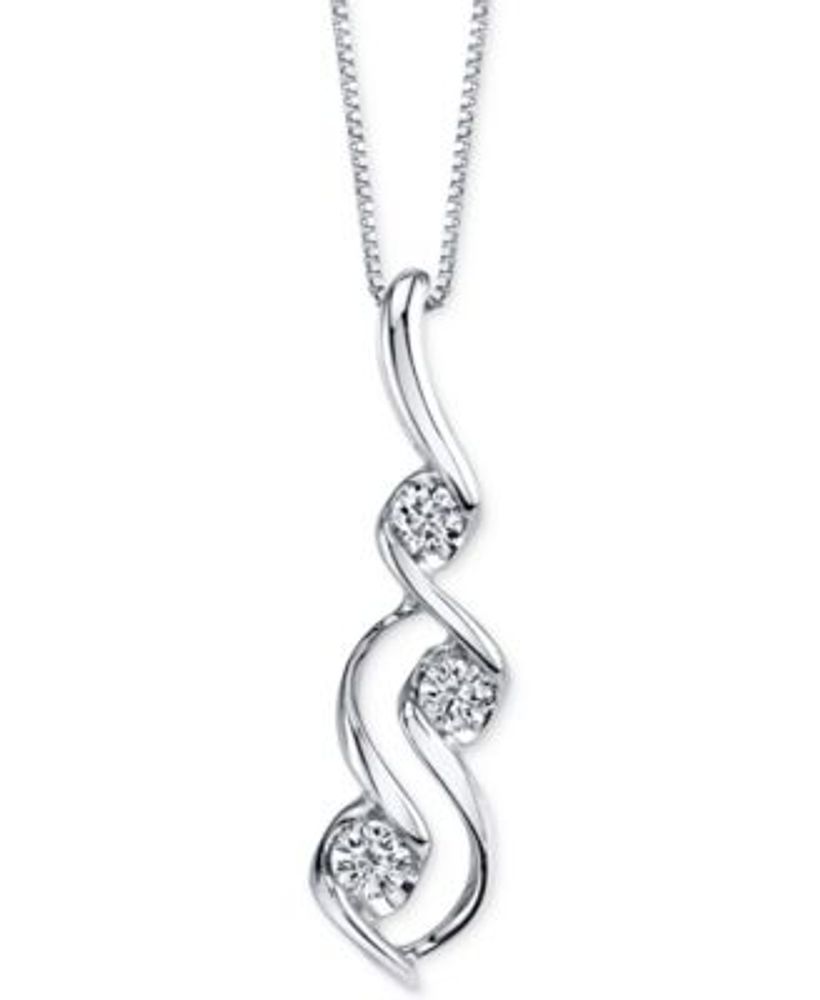 Macy's, Jewelry, Diamond Swirl Heart Pendant Necklace