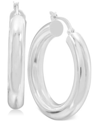 Polished Tube Hoop Earrings