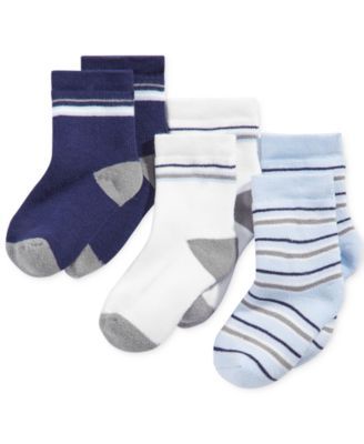 Baby Boys 3-Pk. Striped Crew Socks, Created for Macy's