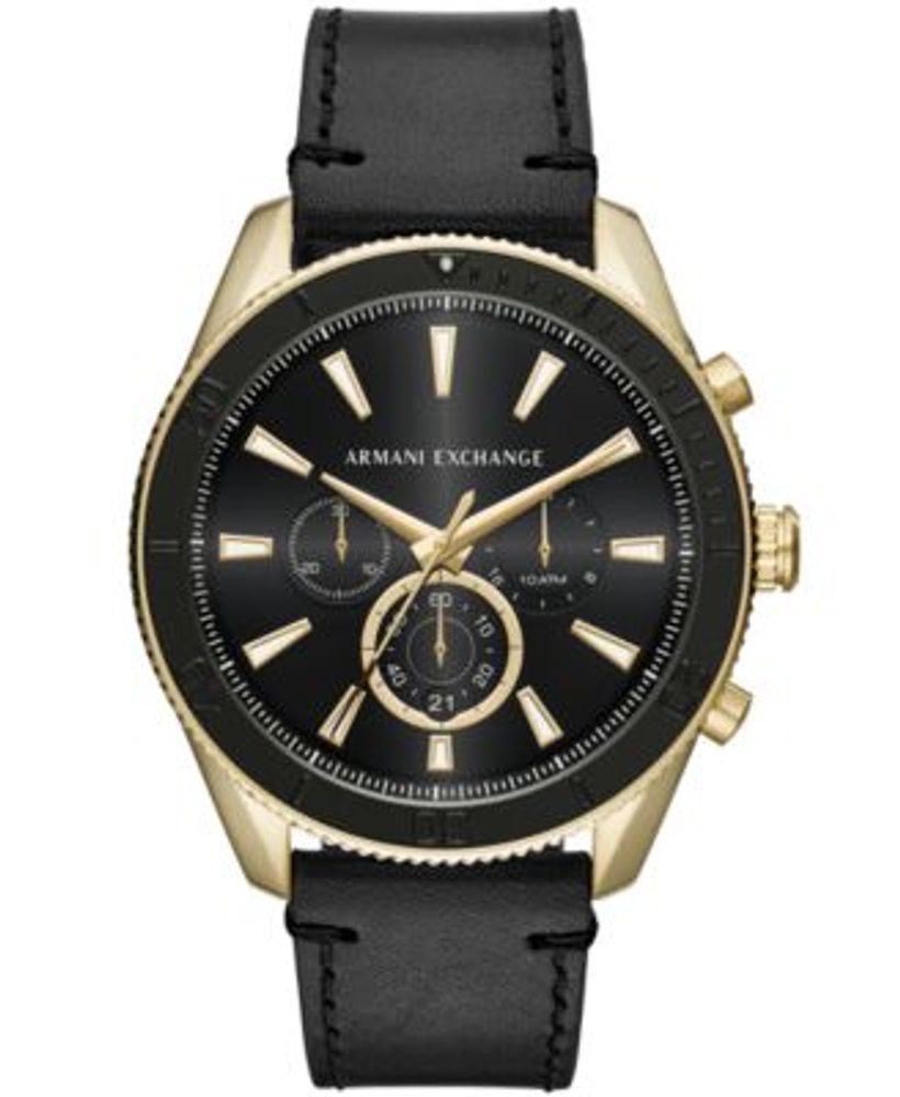 A|X Armani Exchange Men's Chronograph Black Leather Strap Watch 46mm | Plaza  Las Americas