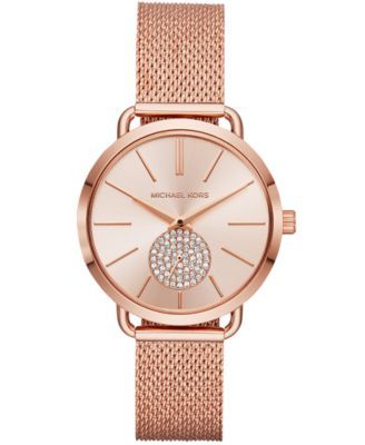 Women's Portia Rose Gold-Tone Stainless Steel Mesh Bracelet Watch 37mm