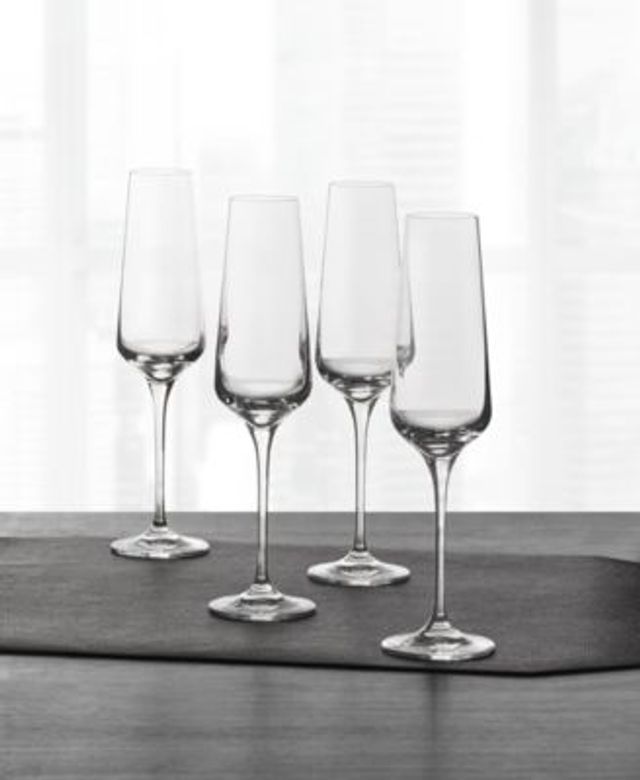 Set of 4 Black-Cased Stem Wine Glasses, Created for Macy's