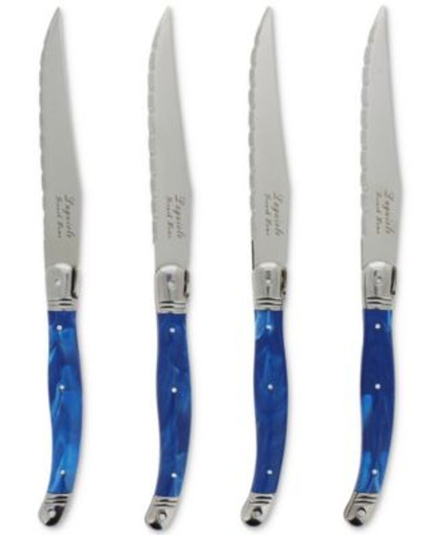 French Home Laguiole Connoisseur Steak Knives with Faux Ivory Handles (Set of 4)