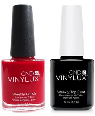 Creative Nail Design Vinylux Rouge Red Nail Polish & Top Coat (Two Items), 0.5-oz., from PUREBEAUTY Salon & Spa