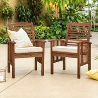 Acacia Patio Chairs with Cushions (Set of 2)